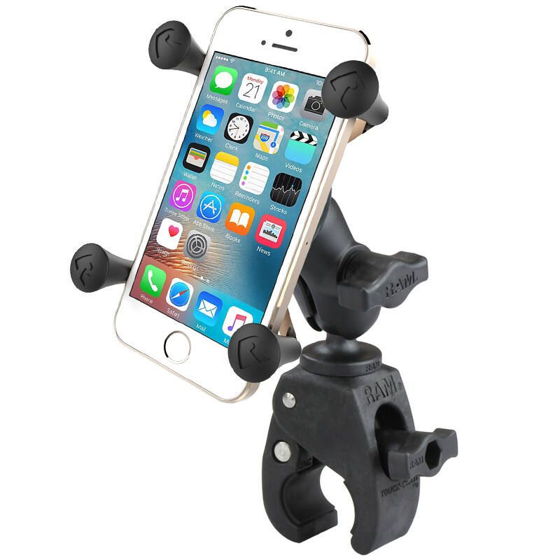 RAM X-Grip Universal SmartPhone Cradle - Tough-Claw Handlebar Base + Short Arm