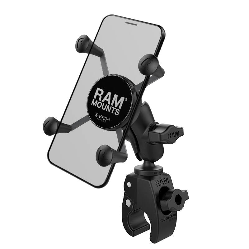 RAM X-Grip Universal SmartPhone Cradle - Tough-Claw Handlebar Base + Short Arm