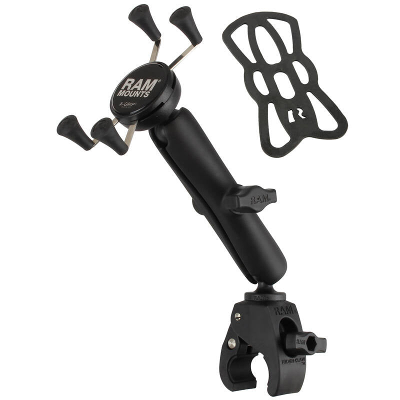 RAM X-Grip Universal Smartphone Cradle - Tough-Claw Handlebar Base + Long Arm