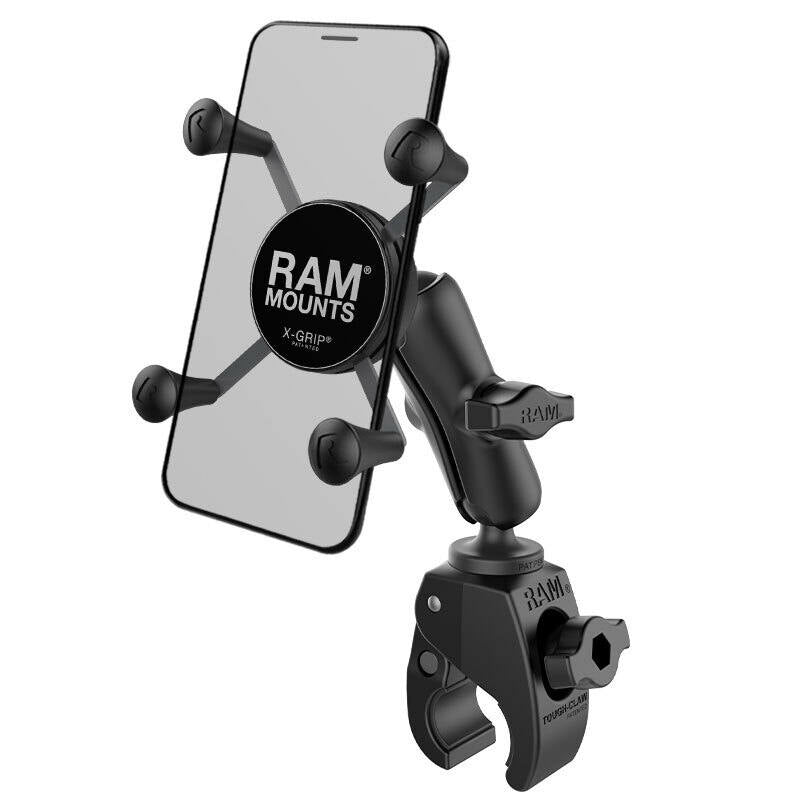 RAM X-Grip Universal SmartPhone Cradle - Tough-Claw Handlebar Base + Med Arm