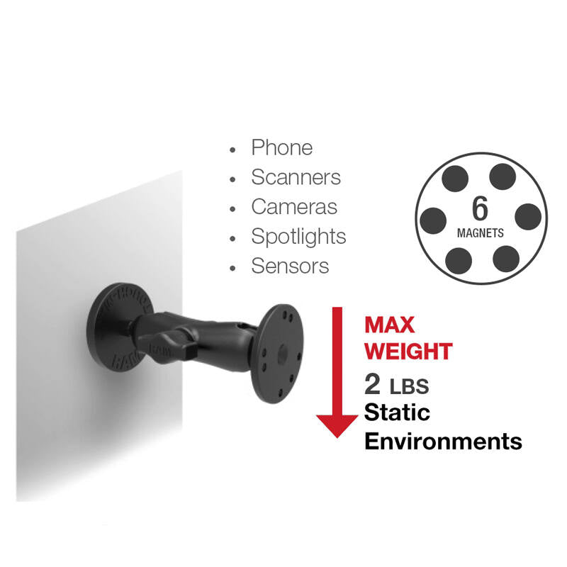 RAM-B-MAG66U RAM® Tough-Mag™ 66mm diameter base weight capacity