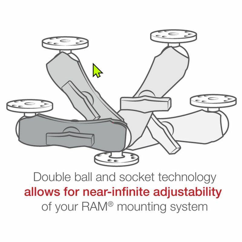 RAM Double Socket Arm - C Series (1.5" Ball) -  Long length 232mm