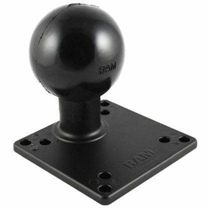 RAM Square 100mm VESA Base Plate - E Size with Arm and Round Base