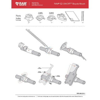 RAM Adaptor - EZ-ON/OFF Diamond Rail Male Adaptor