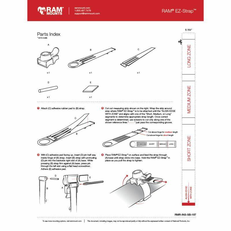 RAM Garmin Cradle - eTrex 10, 20 & 30 with EZ-Strap Rail Base