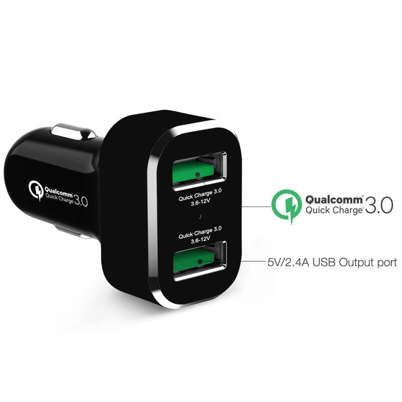 RAM GDS 2-Port USB Cigarette Charger with Qualcomm Quick Charge