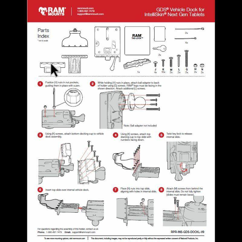 RAM GDS Powered Locking Vehicle Dock - Next Gen Intelliskin - mUSB