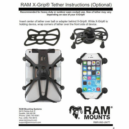 RAM X-Grip Universal Smartphone Cradle - Flat Surface Mount with Backing Plate