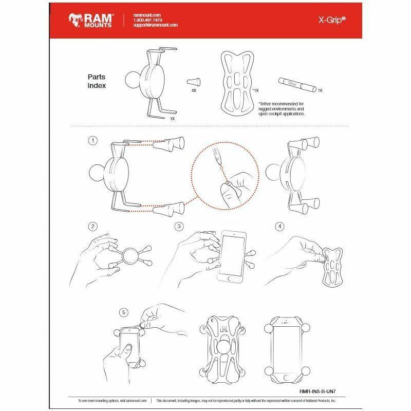 RAM X-Grip Universal SmartPhone Cradle - Brake / Clutch Reservoir Base