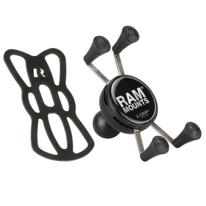 RAM X-Grip Universal SmartPhone Cradle - Tough-Claw Handlebar Base + Med Arm