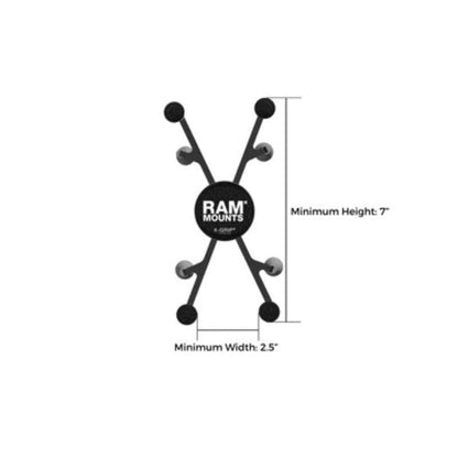 RAM X-Grip Universal Cradle for 7"- 8" Tablets w/ Pivot Double Suction Cup Base