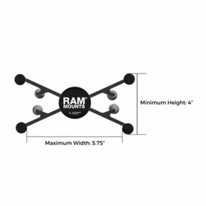 ram-hol-un8bu X-Grip landscape dimensions