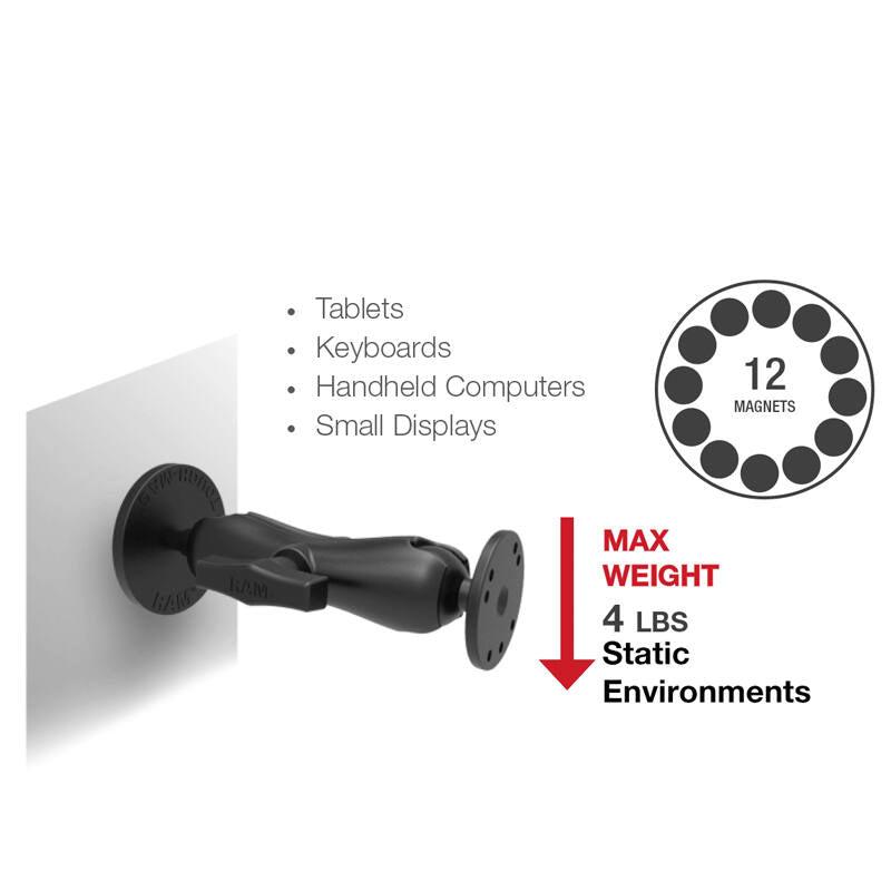 RAM Round Base - Tough-Mag Magnetic base - 88mm diameter - C Series