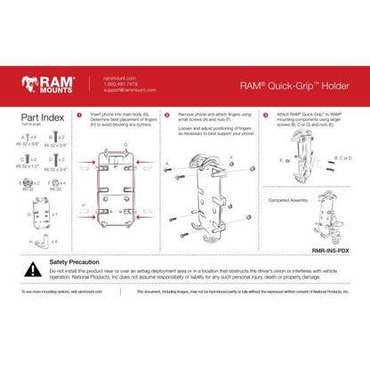 RAM Quick-Grip Universal Phablet Cradle - with Suction Cup mount