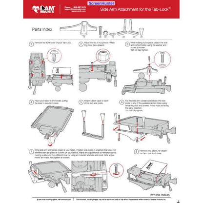 RAM Side Arm Support Accessory (Tab-Lock and Locking GDS Vehicle Docks)