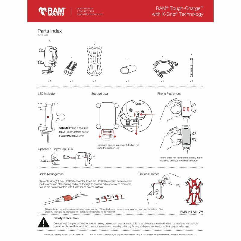 RAM X-Grip "Tough-Charge"  Universal Waterproof Charging Cradle + Suction Base