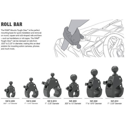 RAM X-Grip Universal Cradle for 10" Tablets with Wheelchair Tough-Claw Mount