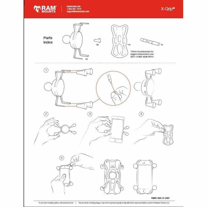 RAM X-Grip Universal Phablet Cradle - Low Profile Suction Cup Base
