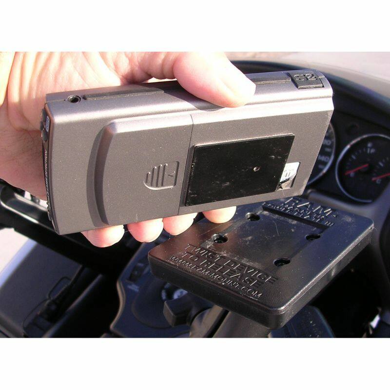 RAM Radar Detector Mount - Power Plate & Torque Base (Mini Bars) - Short Arm