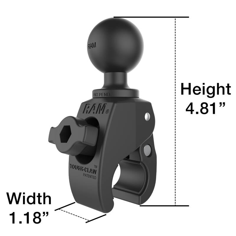 RAM Tough-Claw Adjustable Mount - Small - C Series (1.5" Ball)