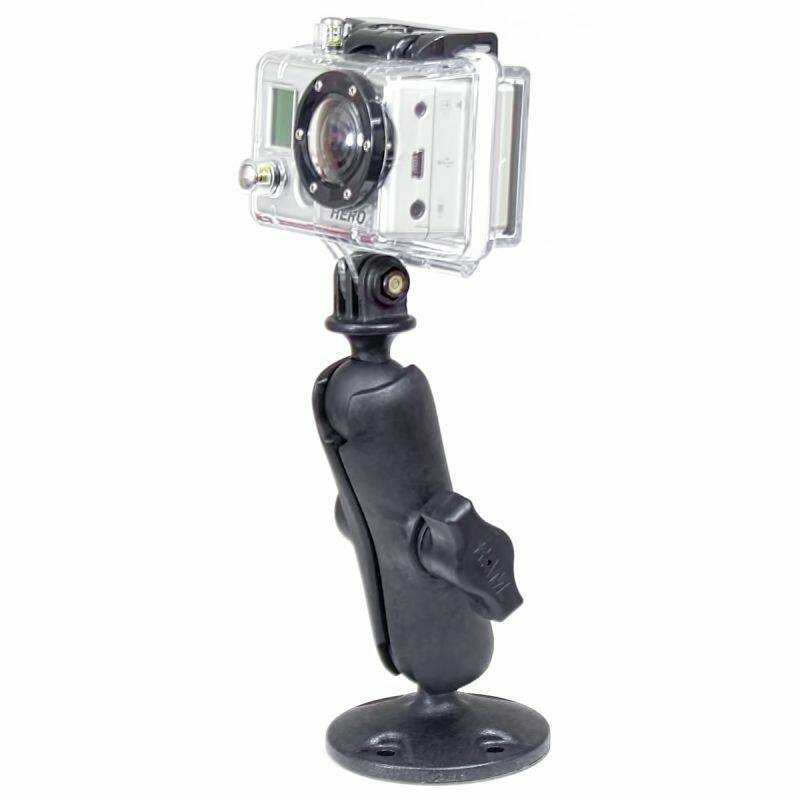 RAM Action Camera / GoPro Mount with Drill Down Base Medium Arm - Composite