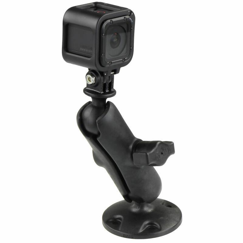 RAM Action Camera / GoPro Mount with Drill Down Base Medium Arm - Composite