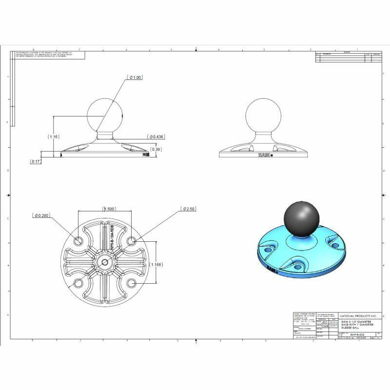 RAM Radar Detector Magnetic Holder - Power Plate III with Round Base (Comp)