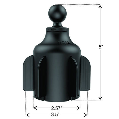 RAP-B-299-4U RAM® Stubby™ Cup Holder Base dimensions 