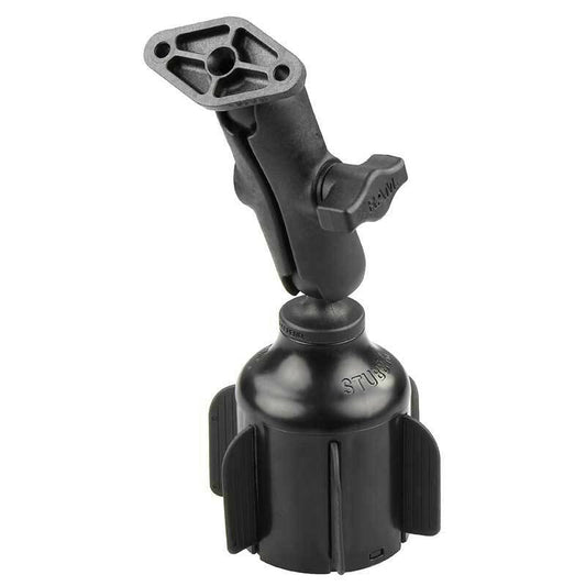 RAM Cup Holder Base - RAM Stubby with Arm and Diamond Adaptor Plate (1" ball)