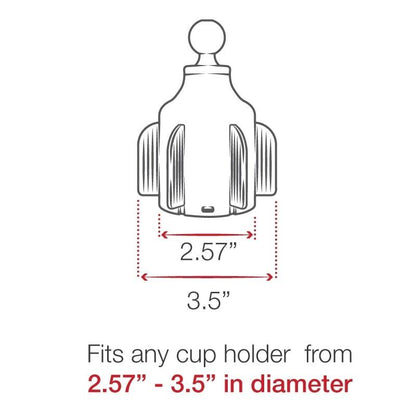 RAM Cup Holder Base - RAM Stubby with Arm and Round Adaptor Plate (1" ball)