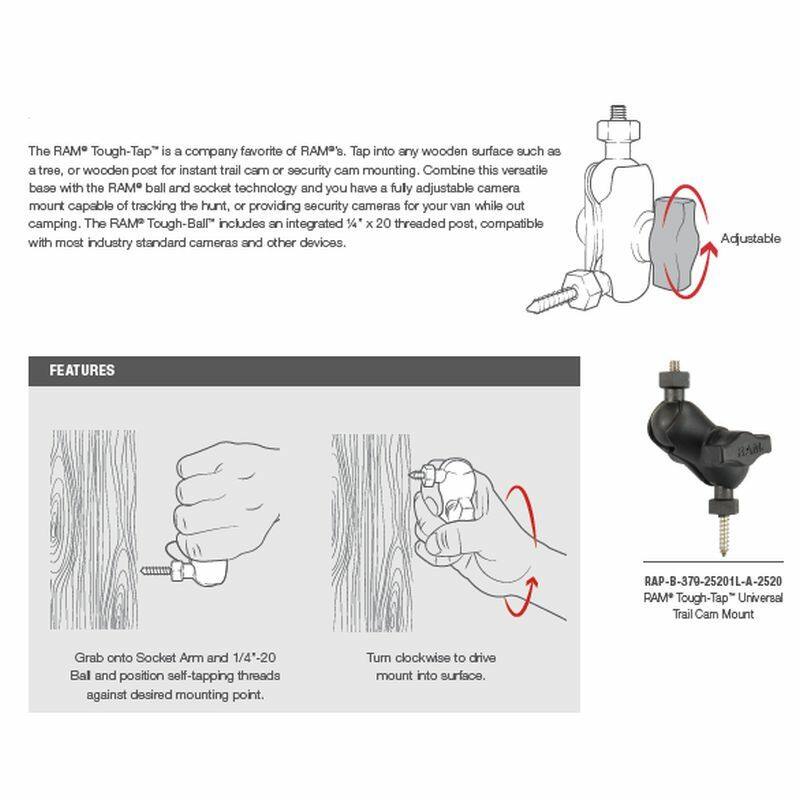 RAM Tough-Tap Universal Trail Camera / Motion Sensor Mount
