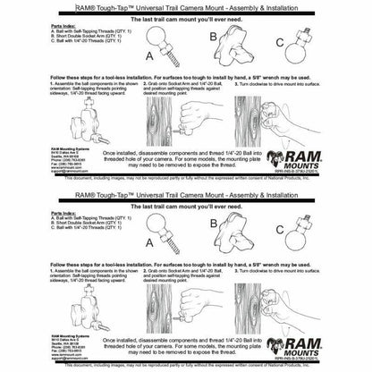 RAM Tough-Tap Universal Trail Camera / Motion Sensor Mount