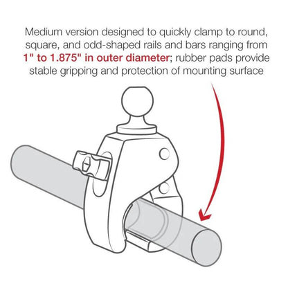 RAM Tough-Claw Base (medium) & Medium Arm - B Series