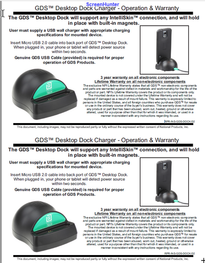 RAM GDS Desktop Dock for IntelliSkin Products