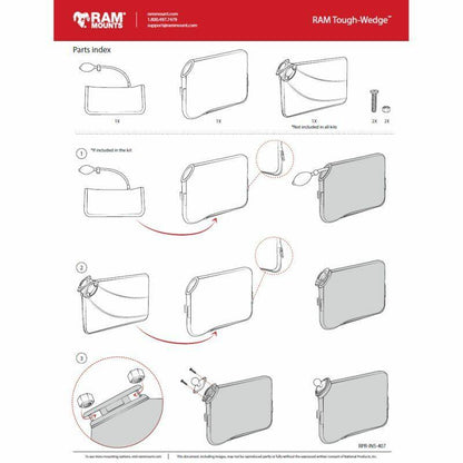 RAM Tough-Wedge Base with Ball and Expansion Pouch